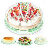 Ohuhu contenedor torta-queso de 10 pulgadas con tapa para transporte seguro.