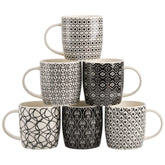 Okllen tazas geométricas negro-blanco para café, ideal uso diario.