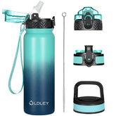 Oldley botella aislada 20oz con boca ancha para hielo y limpieza rápida