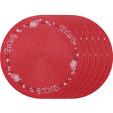 Manteles individuales Olgaa para San Valentín con corazones rojos, ideal para cenas en pareja.
