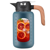 Olivego jarra de vidrio 84oz con tapa y asa, ideal para agua fresca.
