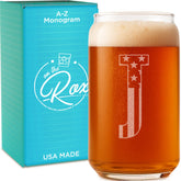 Vaso On The Rox con monograma para hombre, 16 oz, regalo personalizado.