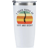 Onebttl tumbler quiropráctico frontal blanco, regalo práctico.