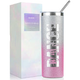 Onebttl Dancer: vaso brillo rosa-plata degradado ideal para bebidas frías o calientes.