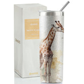 Onebttl jirafa diseño acuarela, vaso termico de 590 ml, ideal para regalo.