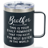 Onebttl regala taza de viaje para hermano, acero inoxidable y 12oz.