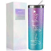 Onebttl regalo inspirador para mujeres, vista frontal de la botella 20 onzas, ideal para logros.