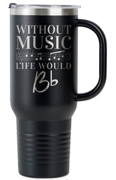 Onebttl vaso termo musical de cuarenta onzas negro, ideal como regalo para amantes de la música.