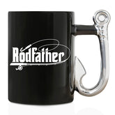 Onebttl Rodfather: taza cerámica con mango en forma de anzuelo para café cálido.