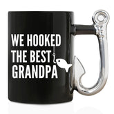 Onebttl taza abuelo pesca con mango en forma de anzuelo, ideal para café.