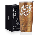 Onebttl taza teca-textura, regalo ideal para artesanos que aprecian la madera.