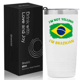 Onebttl Taza termica 20oz con bandera de Brasil, ideal para bebidas frías o calientes.