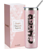 Onebttl vaso animadora brillo rosa dorado 20oz, ideal para bebidas durante entrenamientos.