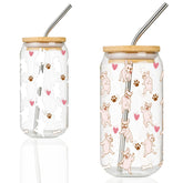 Onebttl vaso frances-bulldog cambia color al verter bebida fría.