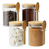 OneDream frascos vidrio 450ml azucar con cuchara, almacenamiento práctico para la cocina.