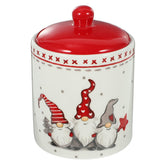 Operitacx jarro cerámico navideño con tapa, ideal para galletas.