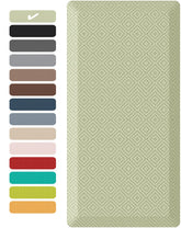 Alfombra Ophanie para cocina verde salvia anti-fatiga para horas en pie.