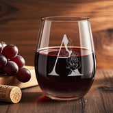 Vaso de vino Oprever con inicial A, 18oz, regalo personalizado ideal.