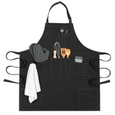 OPUX Delantal de Chef frente con bolsillos, práctico para organizar herramientas en la cocina