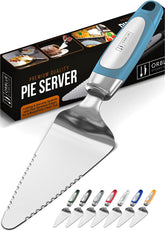 Orblue Pie Server con borde dentado en ambos lados para cortar pasteles con precisión