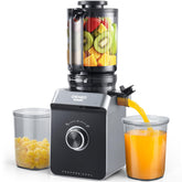 Ormeo Home, licuadora prensado frío, boca amplia para jugos sin precorte.