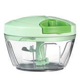 Ourokhome procesador manual de alimentos, vista frontal, compacto para la cocina.