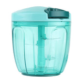 Ourokhome procesador manual en uso para picar verduras rápidamente