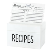 OUTSHINE: caja de recetas blanca grande para ordenar tarjetas y dividir categorías