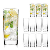 OUWO vasos altos 13 oz, conjunto de 12, en mesa para cócteles.
