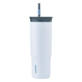 Owala vista frontal del vaso azul elegante y resistente