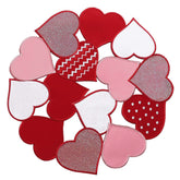 OWENIE salvamanteles redondo con corazón bordado rojo, toque romántico para la mesa.