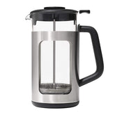OXO Brew Prensa Francesa 32oz de acero inoxidable para extracción uniforme.