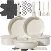 Conjunto OzawaBear de 23 piezas con mangos desmontables para almacenamiento compacto.