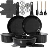 OzawaBear juego 23 piezas, ollas y sartenes para cocinar en casa