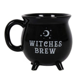 Pacific Giftware caldero cerámica negro frente, ideal para bebidas temáticas.