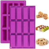 Palksky molde rectangular de 12 cavidades para barras, desmolde fácil.