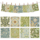 Paño sueco vintage floral azul-verde para secar manos en la cocina.