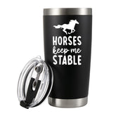 Panvola caballos taza aislada 20 oz mantiene bebidas frías o calientes durante todo el día.