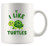 Taza cerámica Panvola 11 oz con tortuga frontal, ideal para café diario