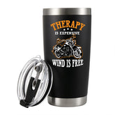 Panvola Terapia Tumbler aislado 20oz negro para bebidas frías o calientes