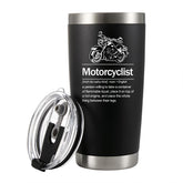 Panvola tumbler con tapa y pajilla, ideal para moto y temperatura estable