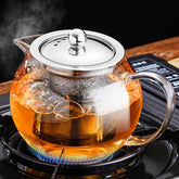 PARACITY tetera de vidrio para estufa 650 ml, ideal para infusiones claras y rápidas