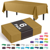 Mantel plástico dorado Party Solids, cobertura para mesa de hasta 8 pies.
