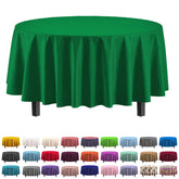 Party Solids mantel plástico redondo 84in, verde esmeralda, protección contra derrames para fiestas.