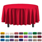 Party Solids mantel plástico rojo 84 pulgadas redondo, protección para fiestas