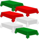 Mantel Patelai navidad rectangular en rojo, verde y blanco para fiestas, fácil de limpiar