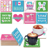 Patelai posavasos mahjong ocho piezas coloridos para proteger la mesa.