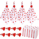Patelai servilletas de tela para San Valentín con corazón rojo para decorar la mesa