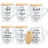 Patelai taza cristiana 12oz con tapa y cuchara para café diario