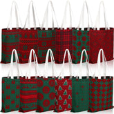 Paterr bolsas de lona Navidad: conjunto de 12 para compras.
